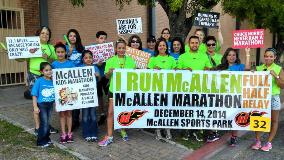 Parade Walkers promoting McAllen Marathon 2014