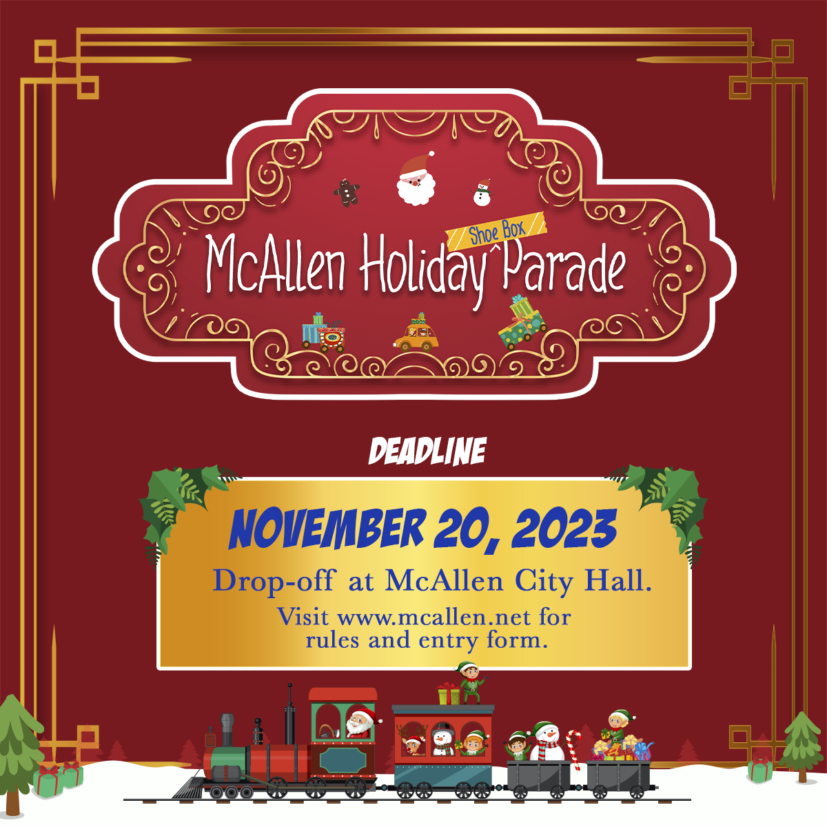 2023 McAllen Holiday Shoebox Parade Deadline EXTENDED social media 1